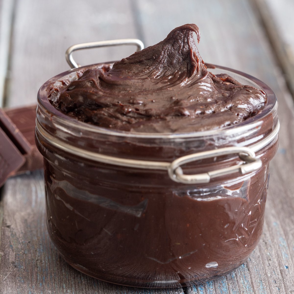 Chocolate cream in a jar.