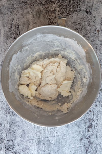 Dough mixed with flour & sugar.
