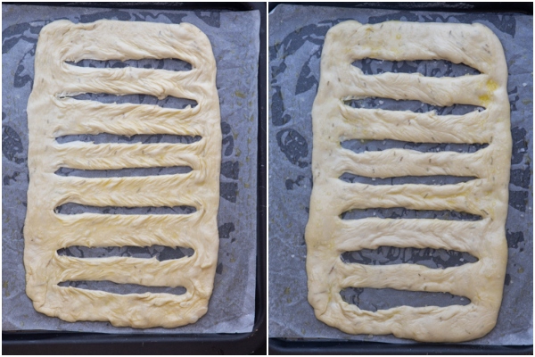 Dough before and after rising.